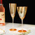 Glass Champagne Flutes and Wine Glasse in Gold