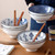 Ceramic Japanese Asian Noodle Soup Bowl Blue