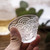 Hand Crafted Glass Sake Cup with Oriental Style Sea Wave Pattern