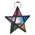 Hanging Star Metal Tealight Lantern with Colorful Embossed Glass