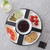 4 Compartment Food Serving Plate Ceramic Fondue Set with Forks for Home Restaurant 