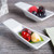 Bright White Rectangular China Tasting Spoon