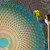 Glass Charger Plates Round Green Gold Starburst
