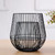 Black Wire Cage Pillar Candle Holder for Living Room Wedding Dinning Mantel