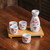 Red Plum Blossom Tree Japanese Sake Set with Ceramic Tokkuri Bottle 4 Cups