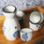 Japanese Wave Style Ceramic Sake Set for Four