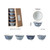 Japanese Geometric Pattern Porcelain Bowl Set