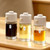 Dripless Glass Soy Sauce Cruet  Air Tight Oil and Vinegar Push Button Dispenser