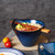 20oz Deep Porcelain Noodle Bowl with  Double Holes for Resting Chopsticks