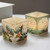 Inspired Floral Design Square Tealight Cup Flower and Bird Printing