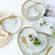 Gold Rim Grey Marble Dinnerware Ceramic Heart Dinner Plate