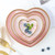 Gold Rim Pink Marble Heart Shape Plate Snack Plate