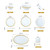 Gold Rim Luxury Round Dinner Plates Salad Bowls Sauce Dishes Spoons