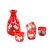 Japanese Saki Set Plum Blossom Red