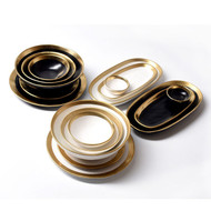 Gold Rimmed Ripple Dinnerware