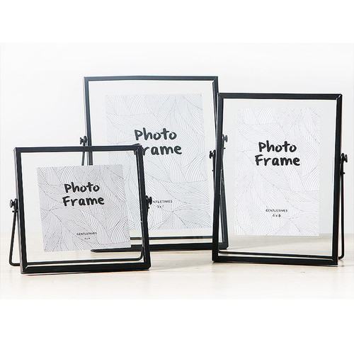 Creative Glass Floating Photo Frame, Nordic Metal Wire Desktop Picture