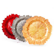 13 inch Glass Flower Shape Charger Plate