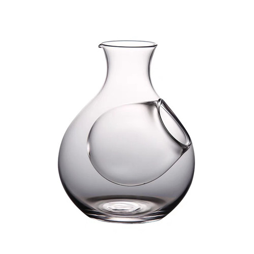 Clear Glass Pocket Carafe, Japanese Cold Sake Server, Wine Decanter