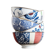 Japanese Spring Floral Rice Bowl Set