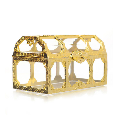 Candy Chest Box Treasure Chest Candy Box Silver Gold Chocolate Case Wedding Favor Party ...