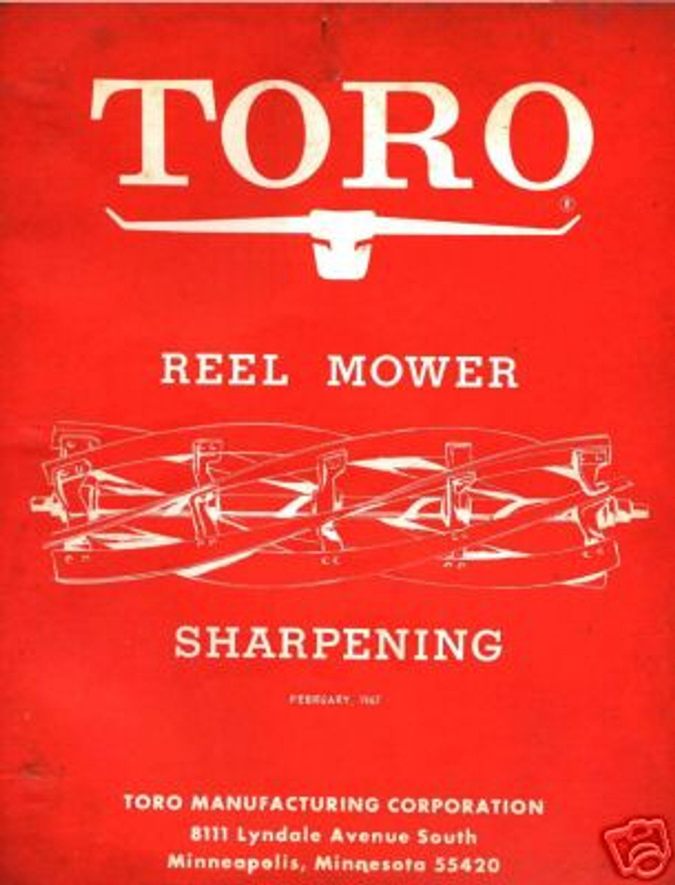 Toro reel mower sharpening factory manual on a CD learn to