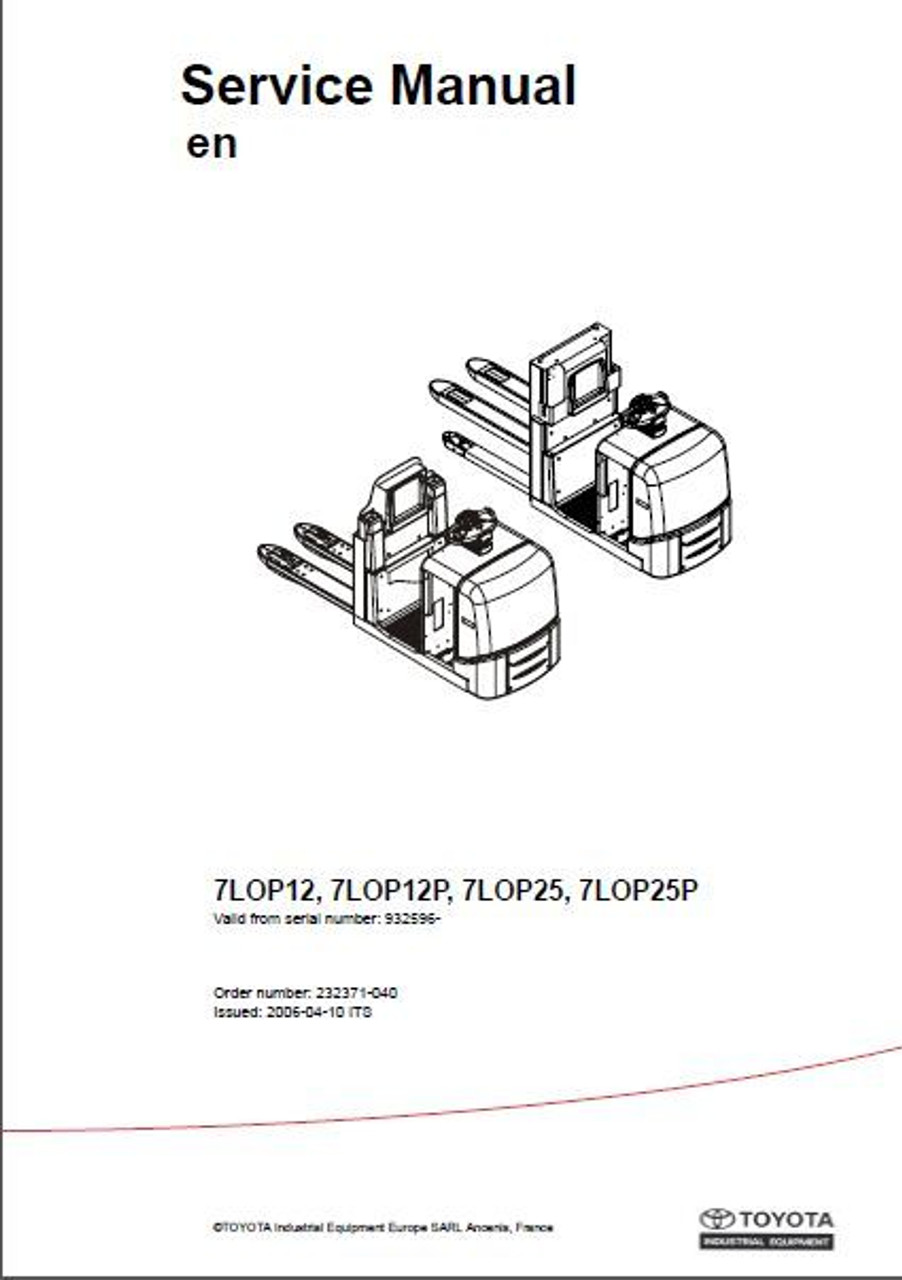 Fork lift service repair manual