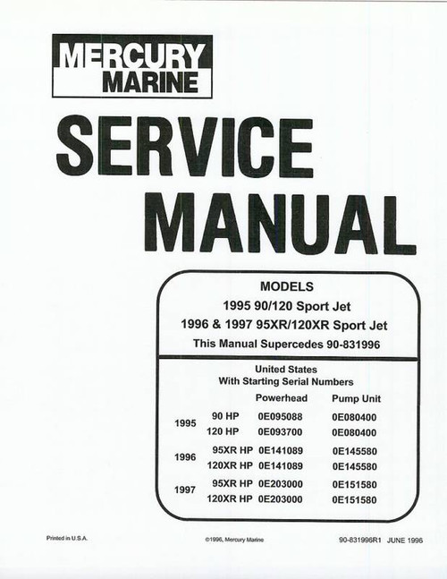 Mercury Marine 240 EFI Jet Drive Service Manual 90-884822