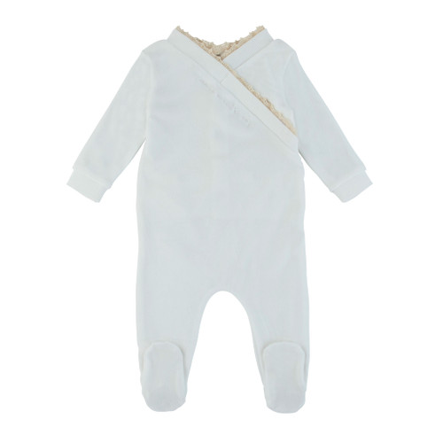 Noggi "made with love" Velour Wrap Footie with Trim