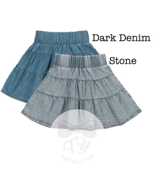 Lil Legs Denim Tiered Skirt