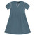 Two Squares V Neck Wide Rib Girls Dress