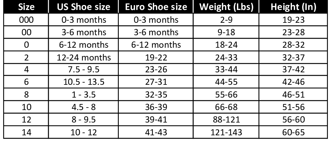 Condor Cotton Ankle Sock Size Chart