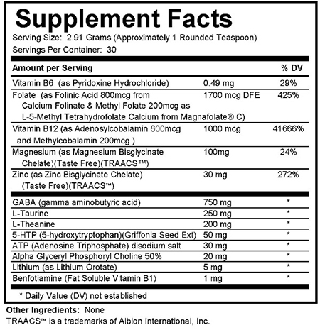 Brain Boost Powder Supplement Facts