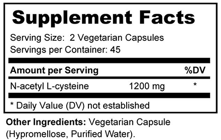 NAC - Supplement Facts