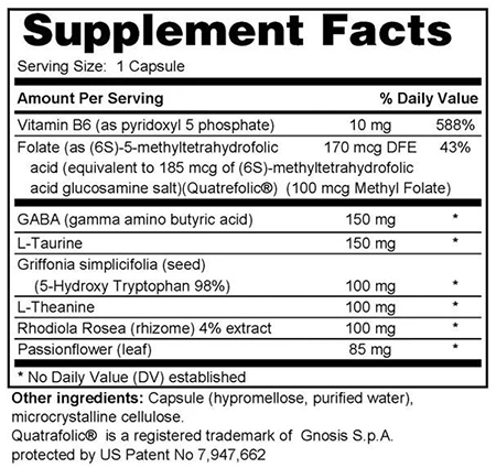 Serenity Supplement Facts