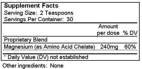 Magnesium Powder - Supplement Facts