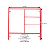 5x5.1 Double Ladder Scaffold Frame Red – Heavy-Duty Steel Frame with Dual Access by Southwest Scaffolding