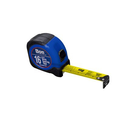 Bon 21-271 16-foot brick spacing tape measure with masonry scales and rubber grip case