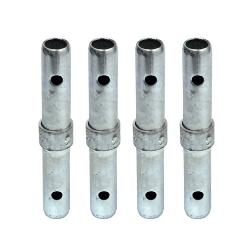 4-pack of 9-inch by 1-3/8-inch coupling pins with 1-inch collars for Bil-Jax style scaffolding frames.