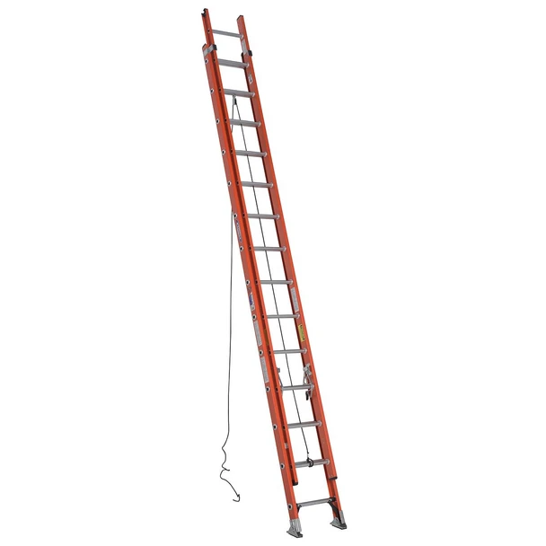 Werner D6228-2 28-foot fiberglass extension ladder with Type IA 300 lb duty rating and Alflo twist-proof joints
