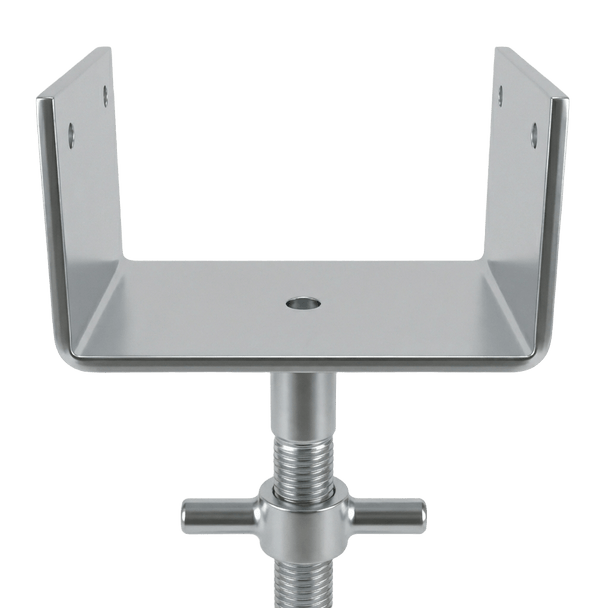 8″ x 9″ Adjustable Solid U-Head Jack is a professional-grade shoring component designed to provide high-capacity vertical support for timber