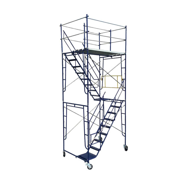 21-Foot Rolling Scaffold Stair Tower Kit with Outriggers SWS-RST-21