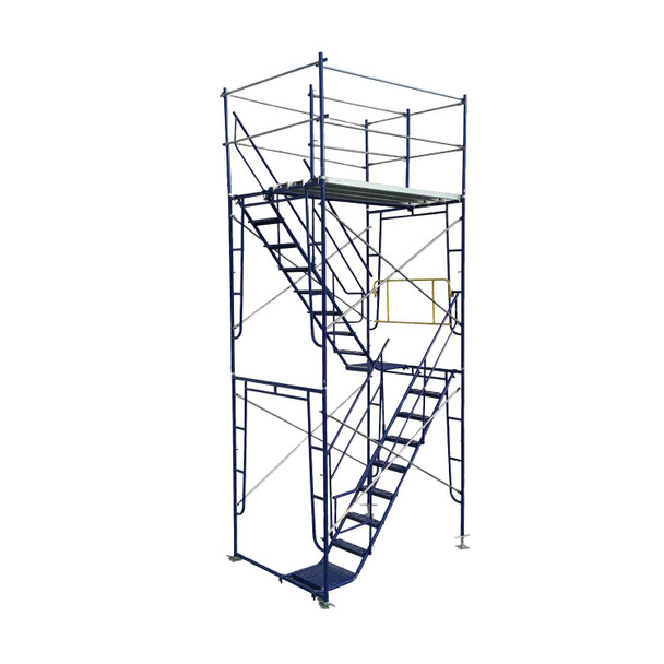 20-Foot Stationary Scaffold Stair Tower Kit w/Outriggers SWS-NRST-20