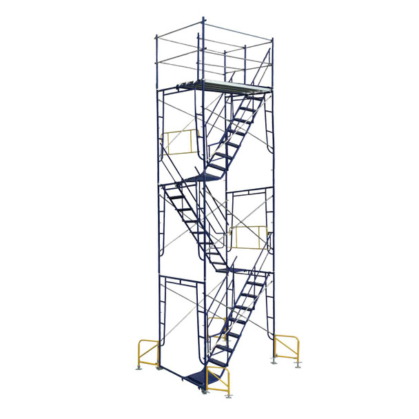 26-Foot Stationary Scaffold Stair Tower Kit w/Outriggers SWS-NRST-26
