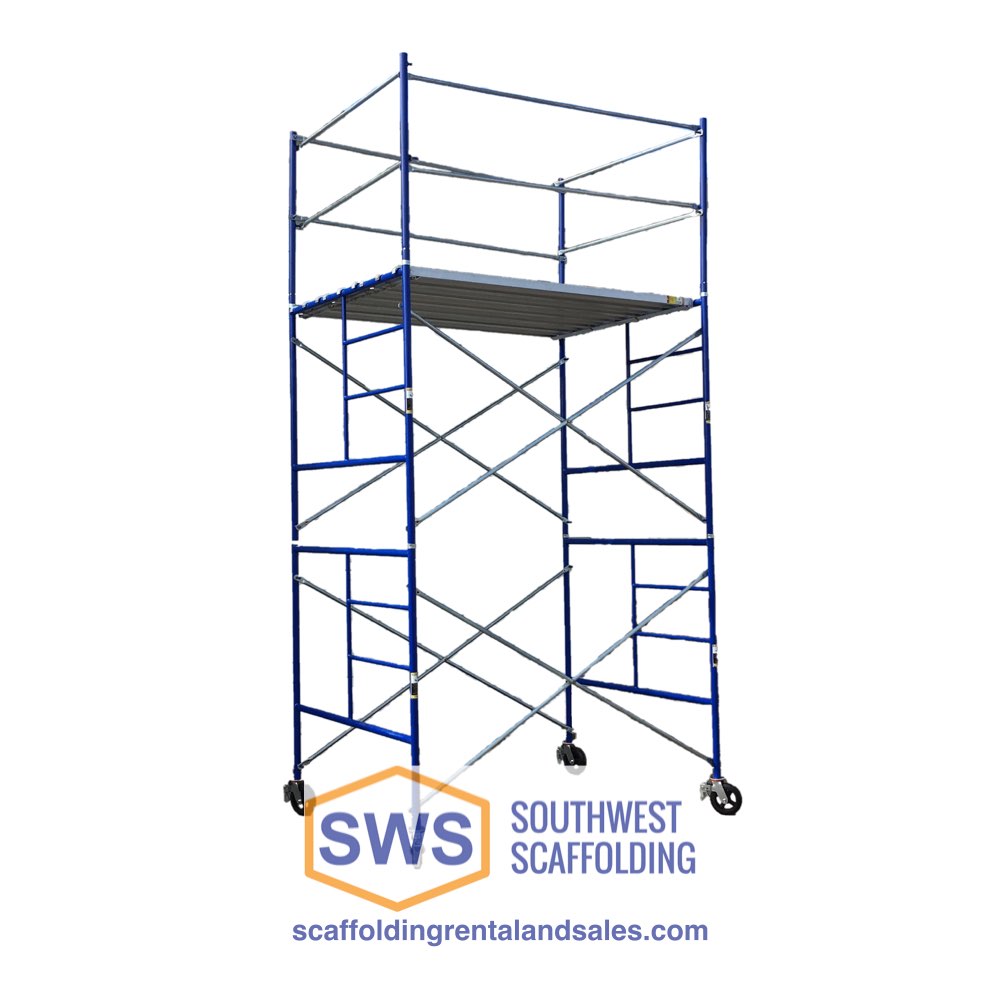 Mobile scaffold tower for construction