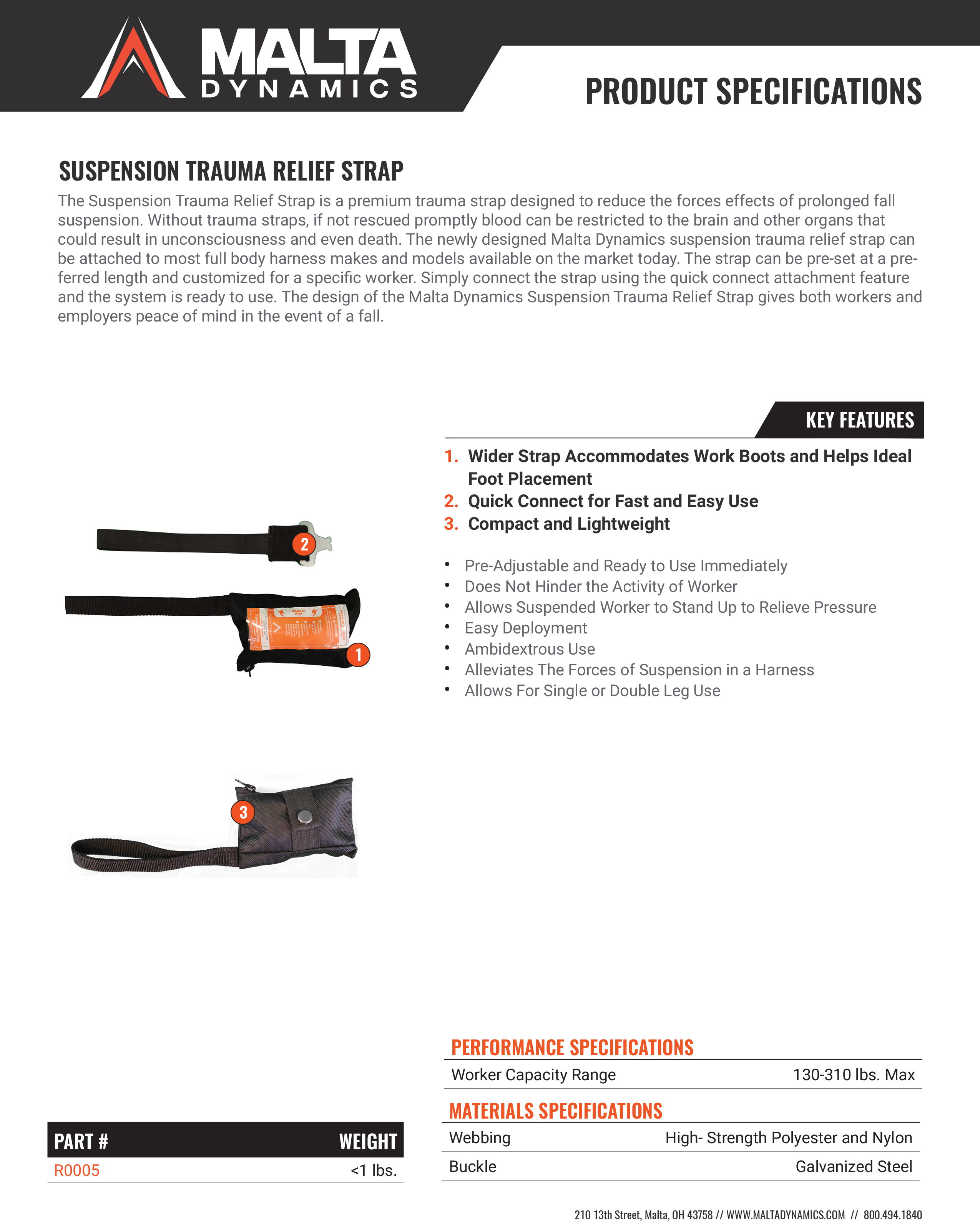 ReliefPak Suspension Trauma Safety Strap / Relief Step