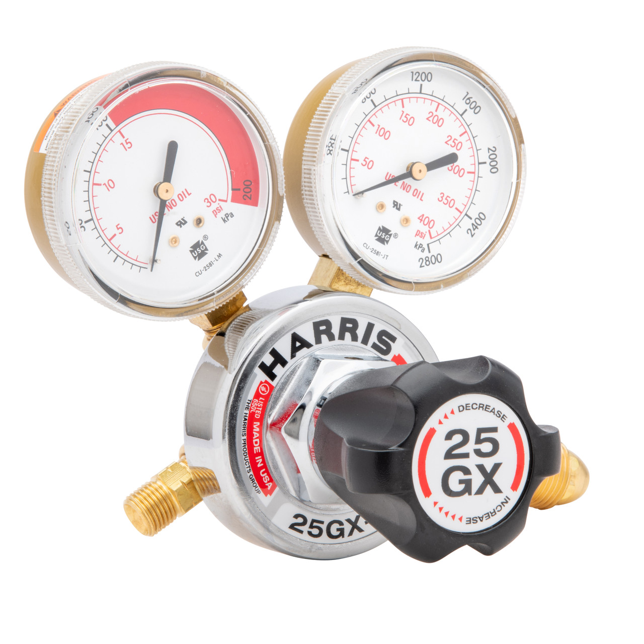 Harris 25GX Single Stage Acetylene Regulator CGA300 Female 25GX-15-300