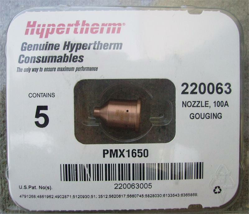 Hypertherm 220063 Powermax 1650 100 Amp Gouging Nozzles - 5 Pack