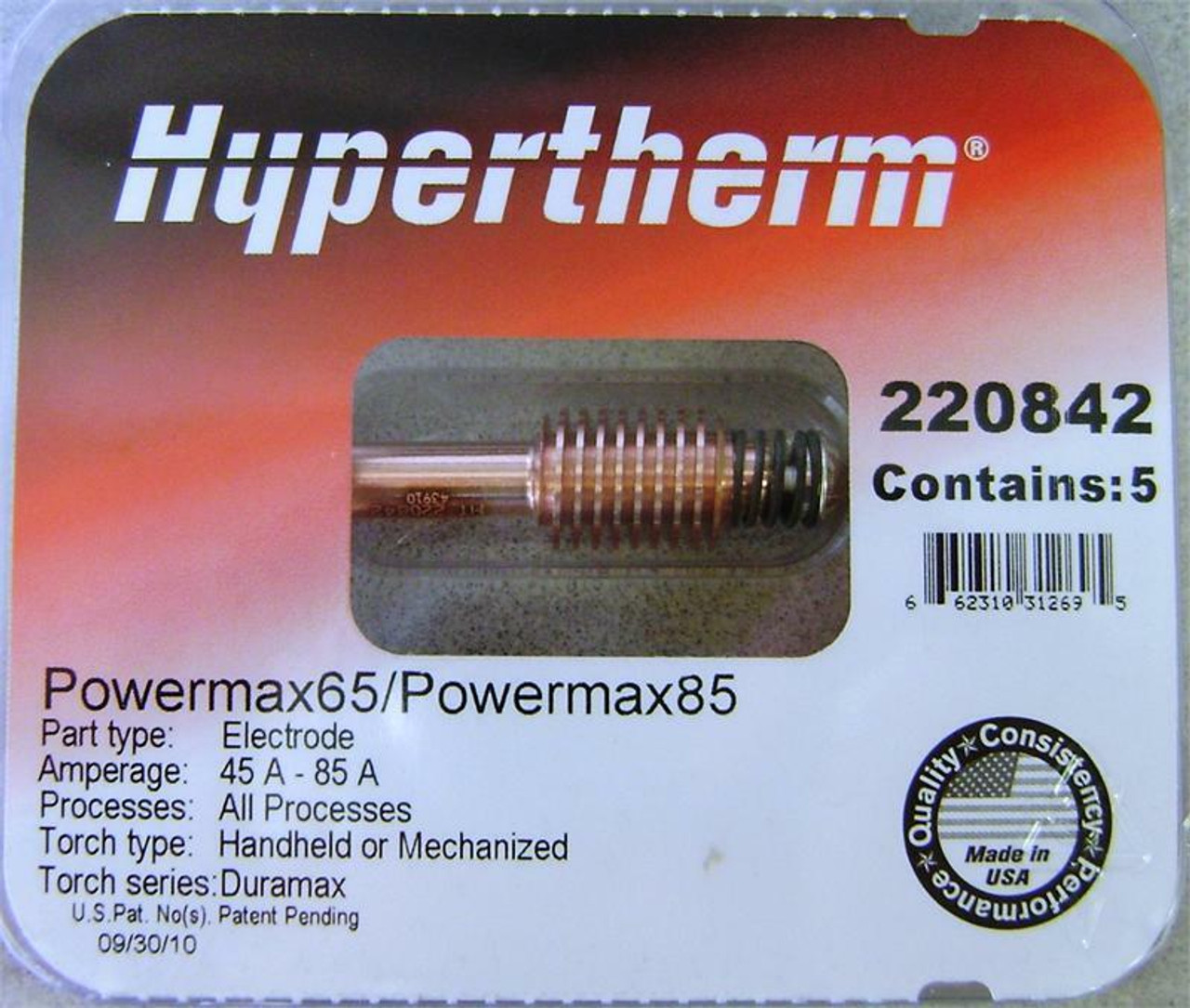 Jack&Dave 20PCS 220842 Plasma Electrodes 20PCS 220818 Plasma Tips Fit Hypertherm Powermax 45/65/85/105 