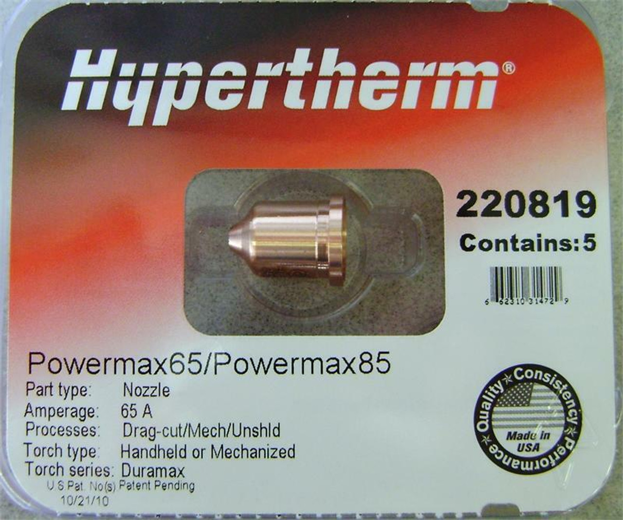 10pcs 220818 Shield cap & 10pcs 220819 nozzle Fits Hypertherm Powermax 45XP 65 85 105 