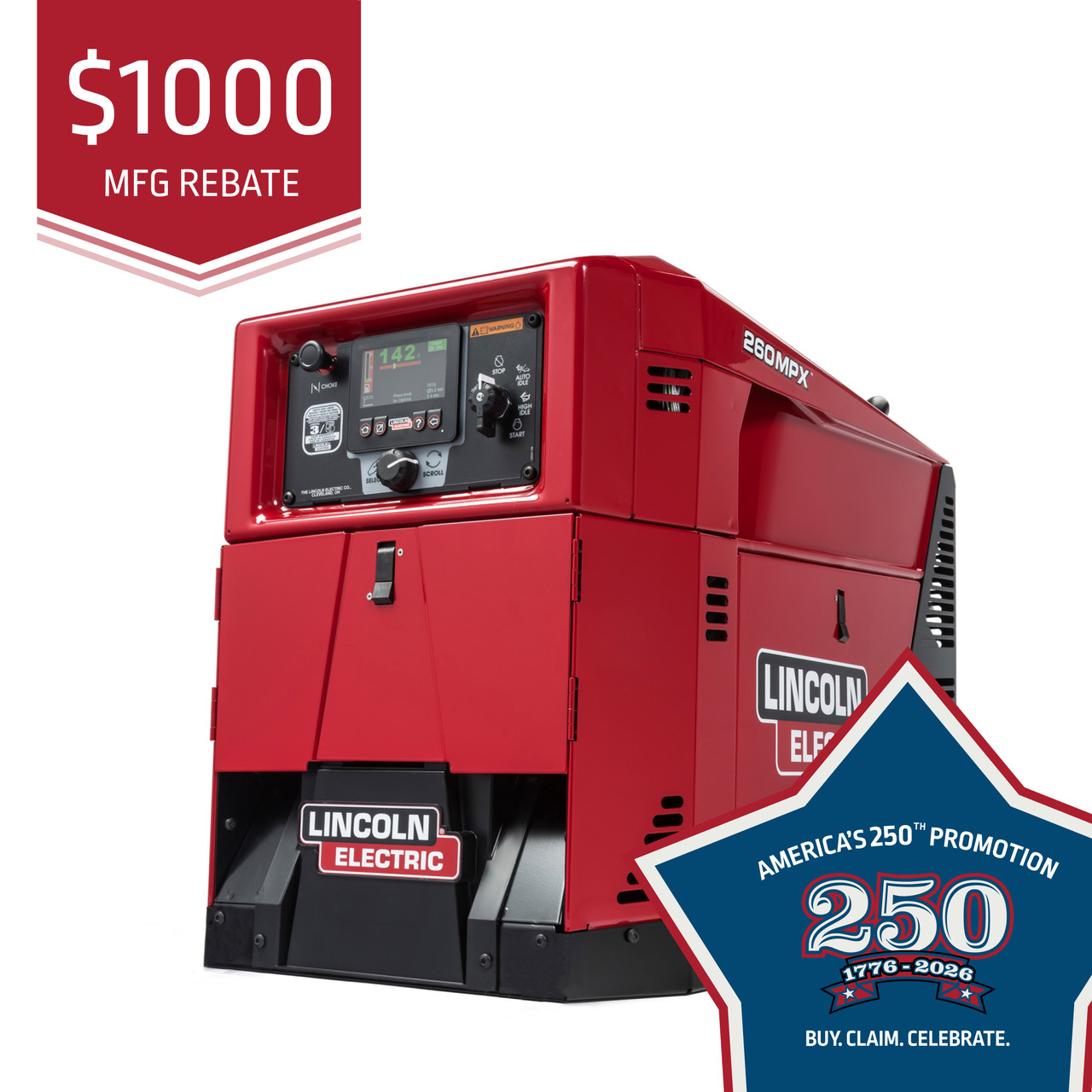 Lincoln Ranger 260MPX Engine Welder Generator w/ Free Canvas Cover